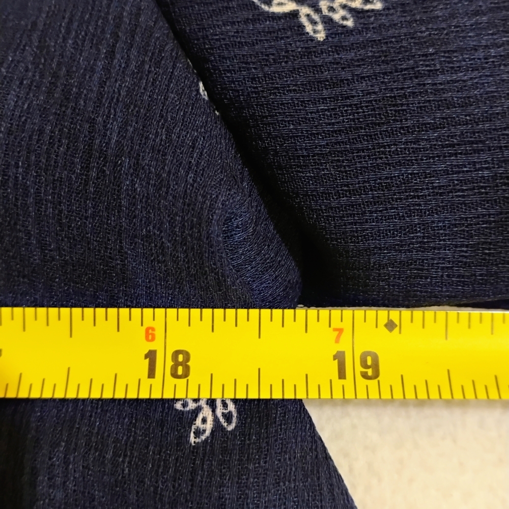 Andree Navy Blouse with White Accents - Picture 6 of 7